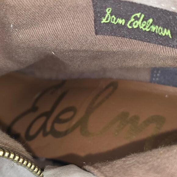 SAM EDELMAN LOUIE TAUPE SUEDE FRINGE ANKLE BOOT – WOMEN’S SIZE 10 – 3" HEEL - Picture 6 of 12